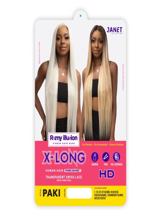 Janet Collection Remy Illusion X-Long Human Hair Blend HD Lace Front Wig - Paki - Image 2