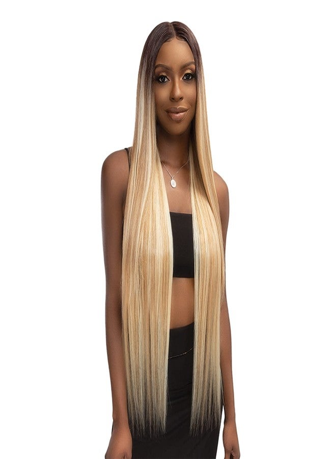Janet Collection Remy Illusion X-Long Human Hair Blend HD Lace Front Wig - Paki - Image 1