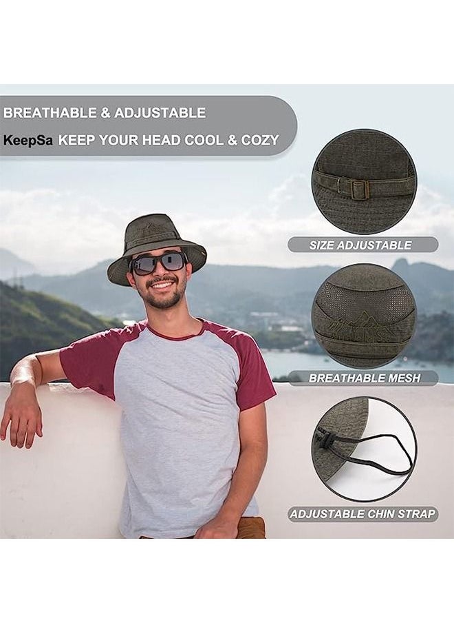 Generic - Mens Sun Hat Wide Brim Fishing UV Protection - Image 1
