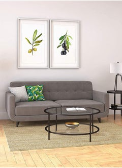AGD Modern Glass Coffee Table 2 Layers Round Side Table Glass Top for Living Room Office Hotel Hall 75*45 cm  - Image 5