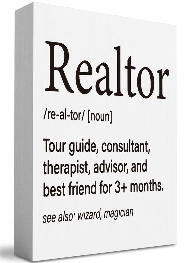 XFW Realtor Gifts for Women Men, Gifts for Realtors, Realtor Definition Sign, Gifts For a Real Estate Agent, Funny New Home Decor 5 x 5 inch - Image 1