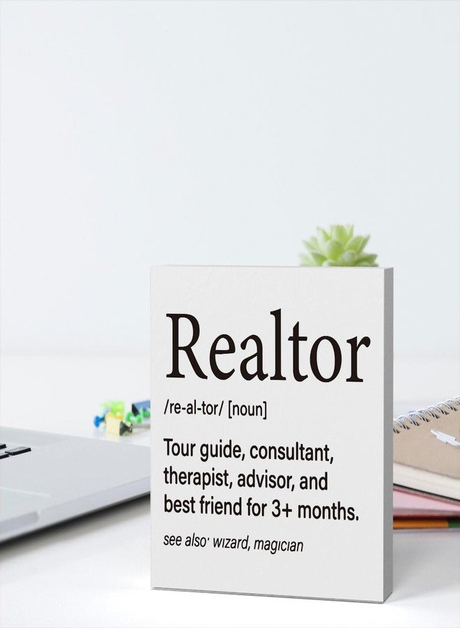 XFW Realtor Gifts for Women Men, Gifts for Realtors, Realtor Definition Sign, Gifts For a Real Estate Agent, Funny New Home Decor 5 x 5 inch - Image 3