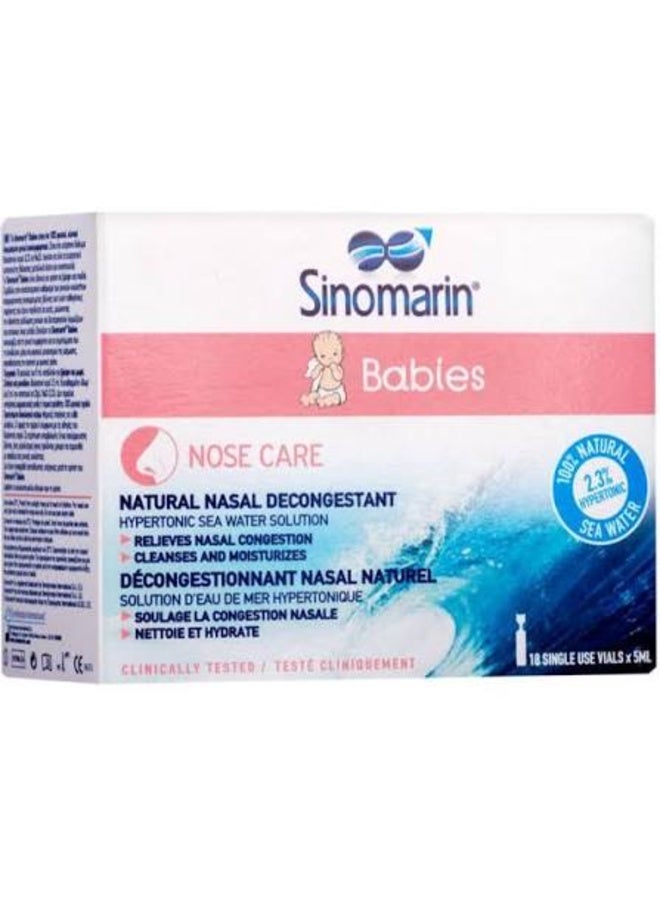 Sinomarin Babies Hypertonic Natural Nasal Decongestant, 18 Single-Use Vials x 5ml - Image 1