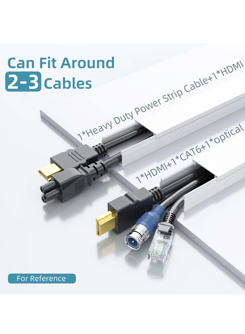 SOLARAE Cord Cover Raceway Kit, Paintable Cable Cover Channel Cord Concealer System Cable Hider Wires, Hiding Wall Mount TV Powers Cords in Home Office, 10Pcs L15.7in X W0.95in X H0.55in - Image 2