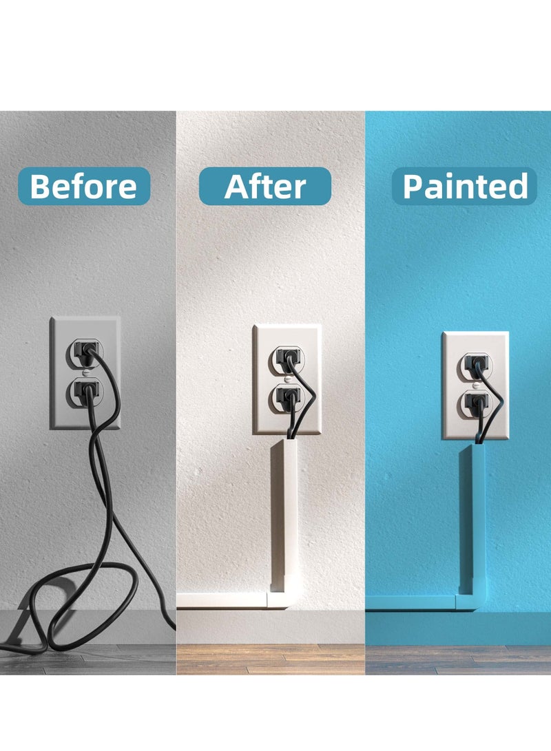 SOLARAE Cord Cover Raceway Kit, Paintable Cable Cover Channel Cord Concealer System Cable Hider Wires, Hiding Wall Mount TV Powers Cords in Home Office, 10Pcs L15.7in X W0.95in X H0.55in - Image 5