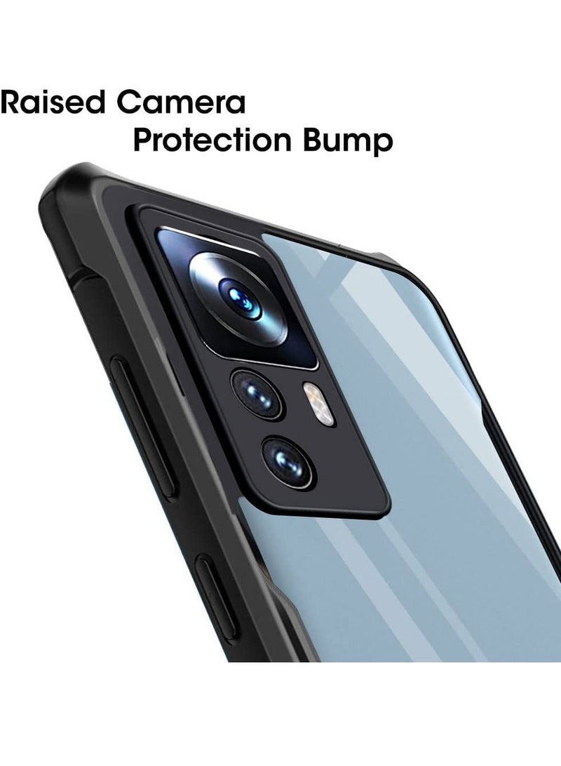 TEAM LUXURY Xiaomi 12T / Xiaomi 12T Pro Black Mobile Phone Case Cover, Ultra-Thin Lightweight Cover Soft TPU Bumper + Acrylic Clear Back Case Cover - Image 4