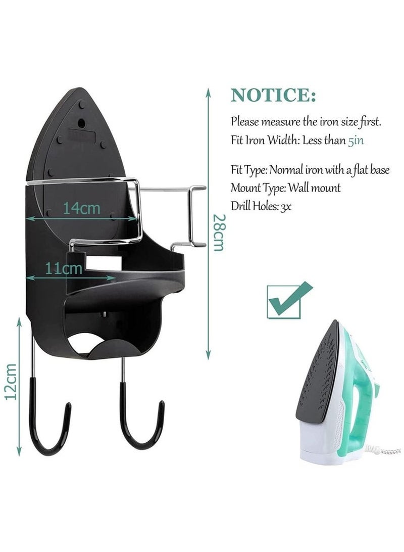 Arabest Ironing Board Hanger, 15cm Wide Ironing Board Wall Mount, Ironing Board Hanger Wall Mounted with Heat Resistant Iron Stand and Hooks, Home Bathroom Ironing Board Rack - Image 5