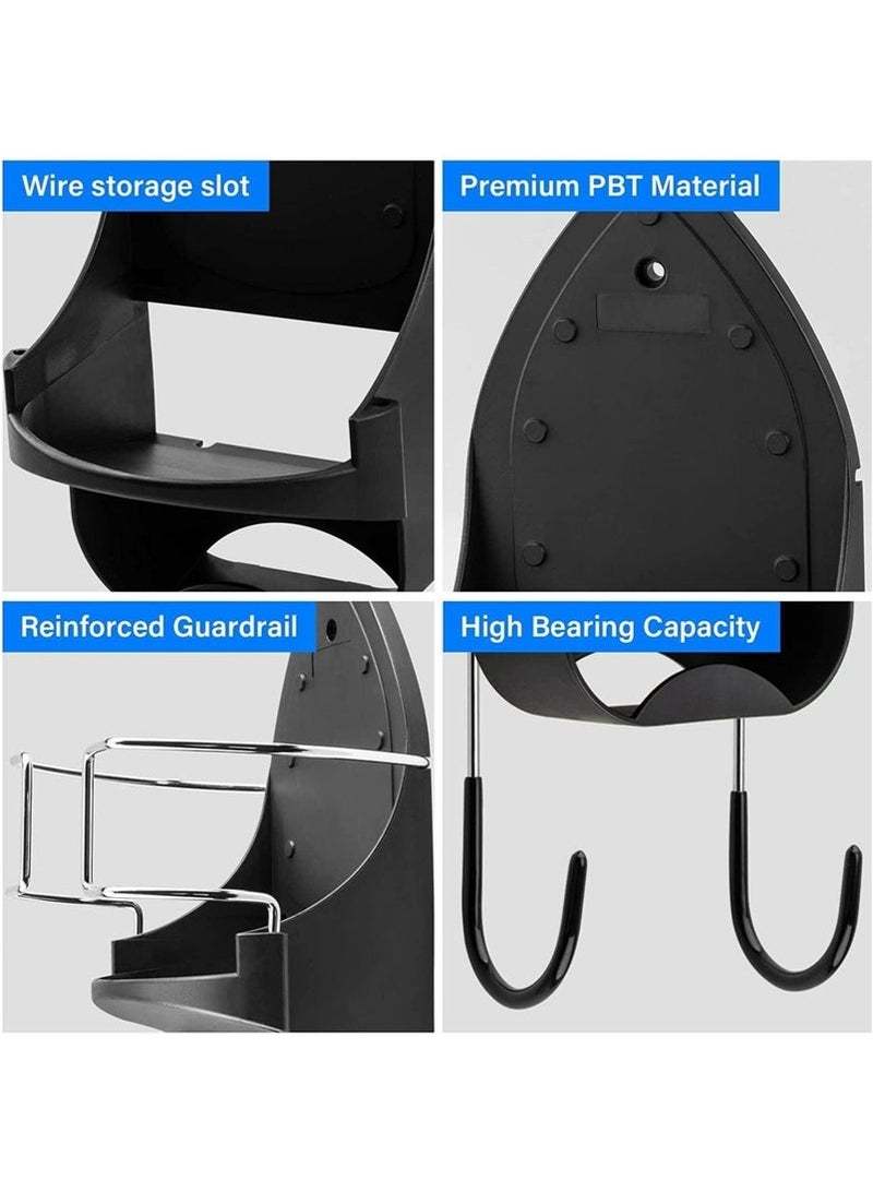 Arabest Ironing Board Hanger, 15cm Wide Ironing Board Wall Mount, Ironing Board Hanger Wall Mounted with Heat Resistant Iron Stand and Hooks, Home Bathroom Ironing Board Rack - Image 2