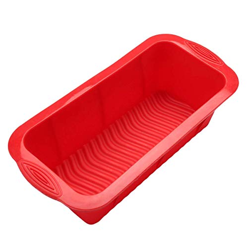 Bulfyss Silicone Bread & Loaf Pan Moul, Fruit Cake, Pastry Making Pan (26x13.5x6cm, Red) - Image 1