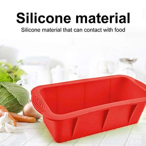 Bulfyss Silicone Bread & Loaf Pan Moul, Fruit Cake, Pastry Making Pan (26x13.5x6cm, Red) - Image 3