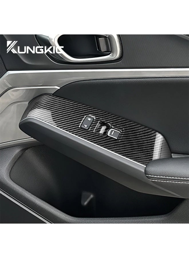 KUNGKIC Carbon Fiber Style For Honda Acura Integra 2023 2024 ABS Car Window Lift Button Switch Panel LHD Interior Accessories - Image 4