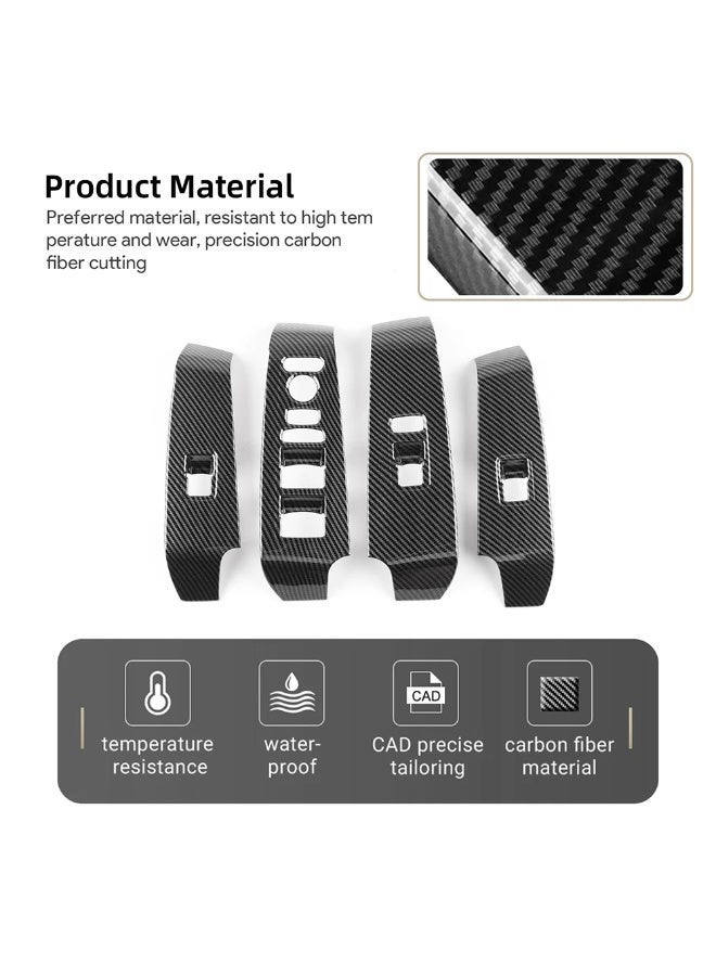 KUNGKIC Carbon Fiber Style For Honda Acura Integra 2023 2024 ABS Car Window Lift Button Switch Panel LHD Interior Accessories - Image 5