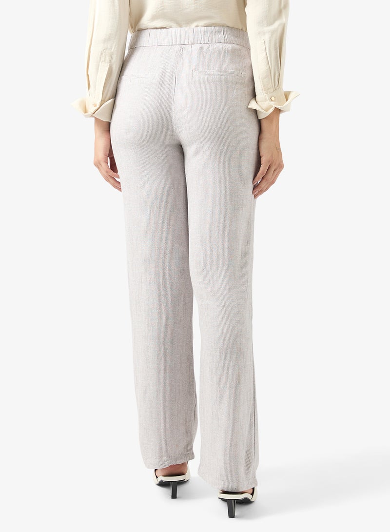 فيرو مودا بنطلون واسع مخطط بطول  بوصة - Image 3