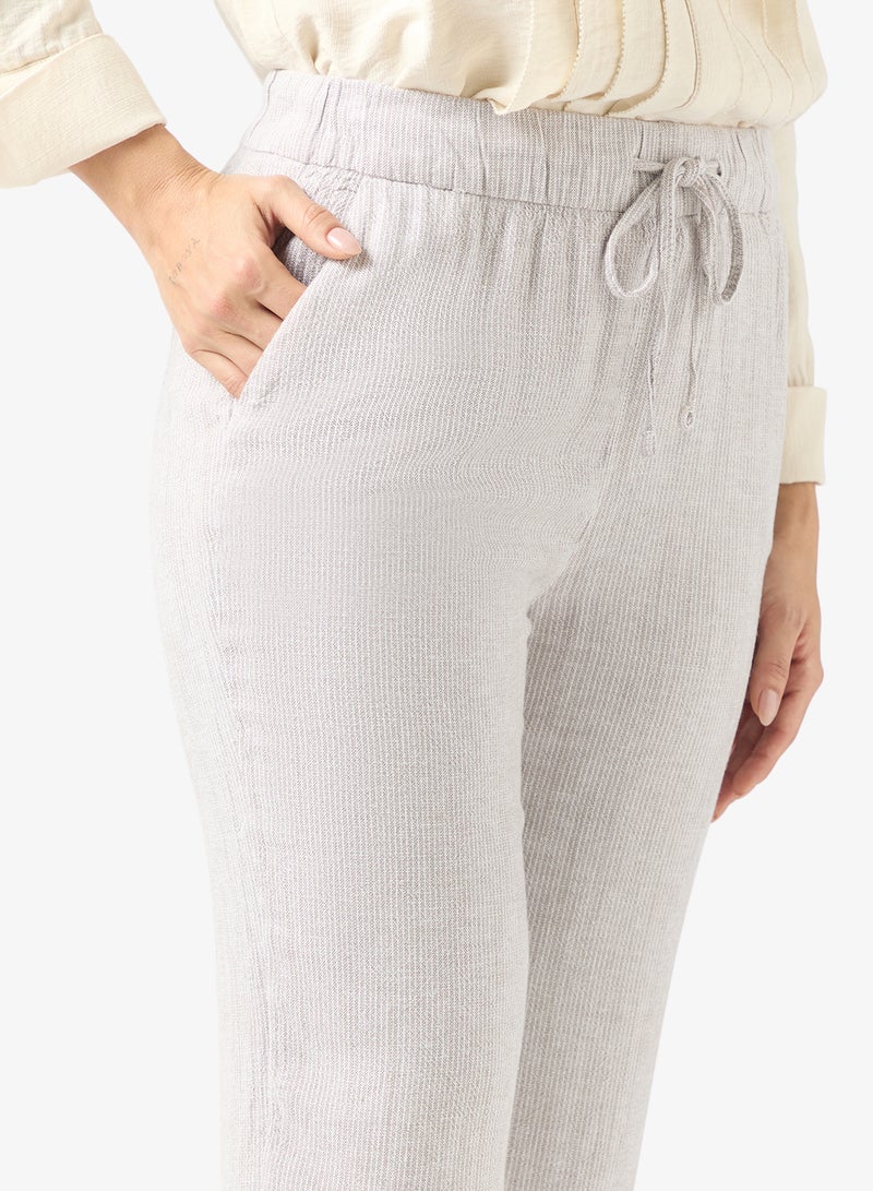 فيرو مودا بنطلون واسع مخطط بطول  بوصة - Image 4