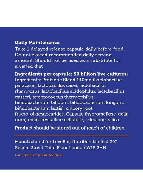 Lovebug Award Winning Maximum Strength | Rebuild & Restore Immune and Digestive Microbiome | 10 Clinically Studied Strains for Constipation, Diarrhea & Upset Stomach | 25 Billion CFU