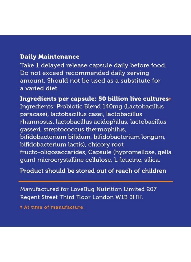 LoveBug Probiotics - Lovebug Award Winning Maximum Strength | Rebuild & Restore Immune and Digestive Microbiome | 10 Clinically Studied Strains for Constipation, Diarrhea & Upset Stomach | 25 Billion CFU - Image 1