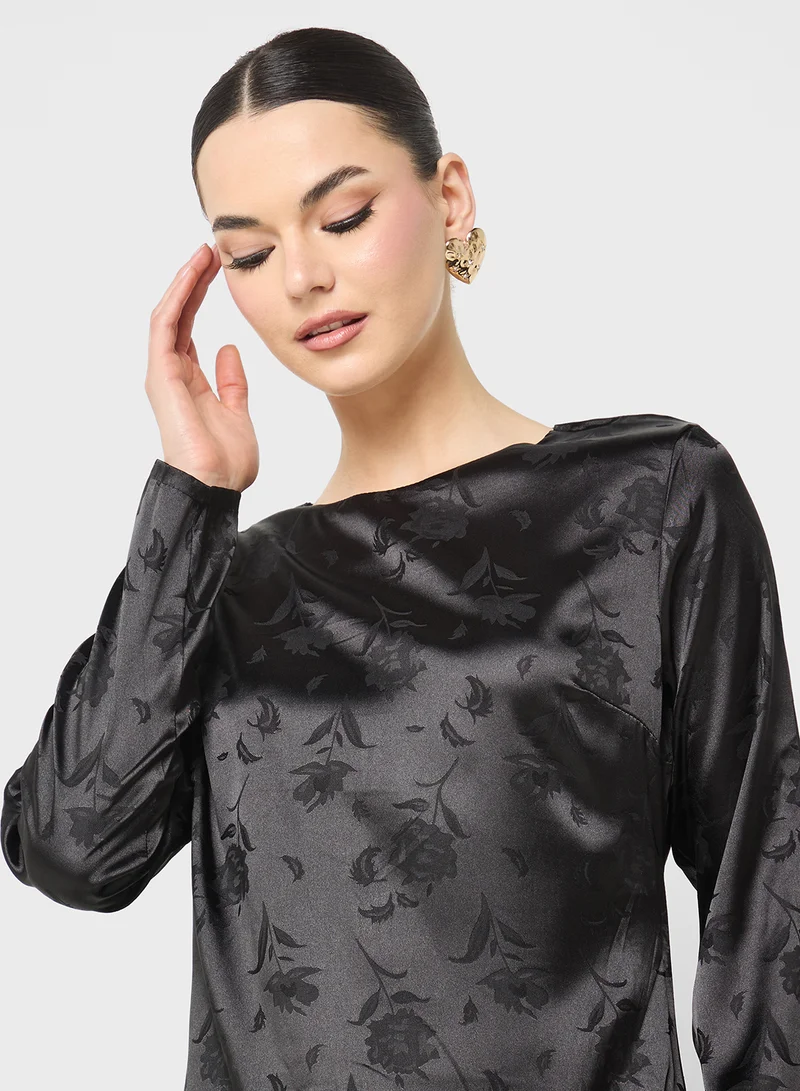 Ginger Bodycon Floral Burnout Dress