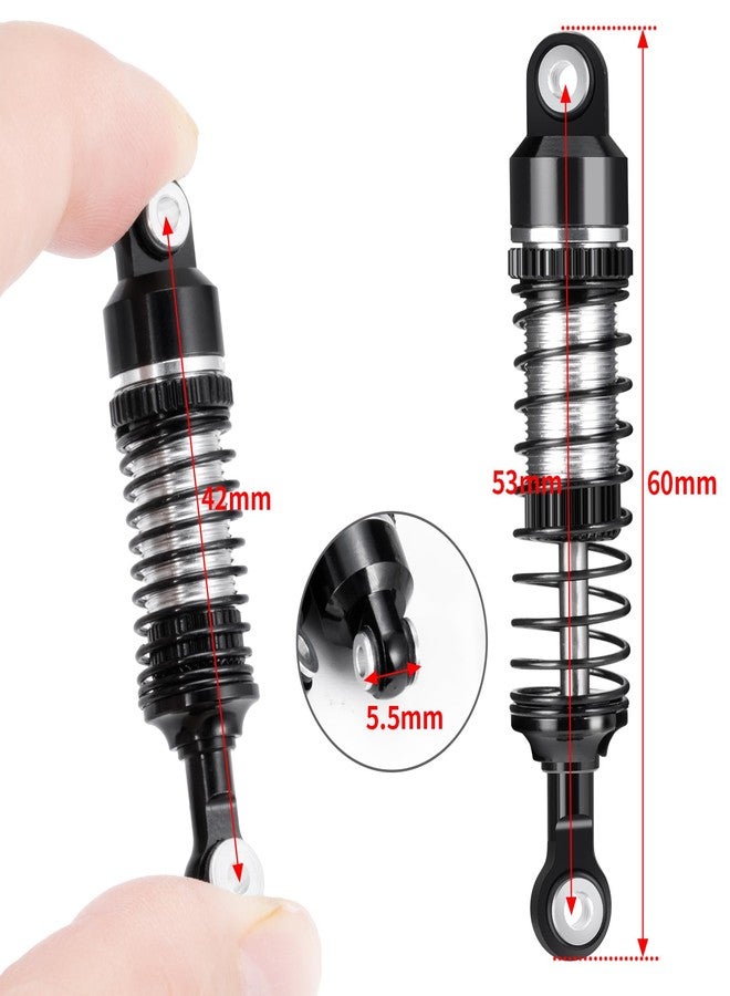RCLIONS RC Car Shocks 53mm Oil Shock Absorber for Redcat Ascent 1/18th RC Crawler Car Upgrade Parts (Black) - Image 2