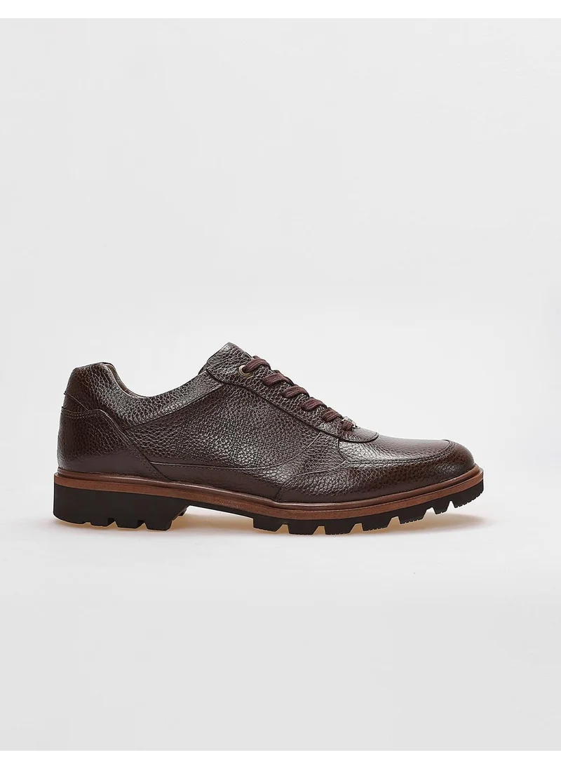 Cabani Leather Brown Lace-Up Men's Casual Shoes