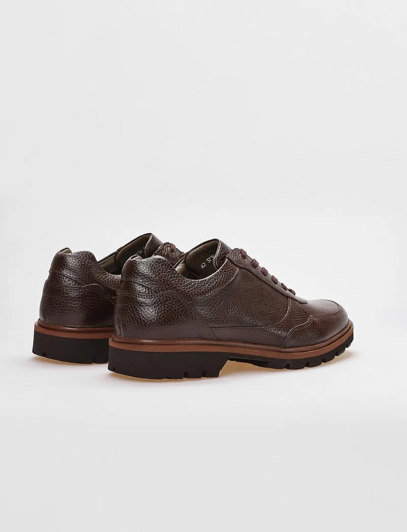 Cabani Leather Brown Lace-Up Men's Casual Shoes