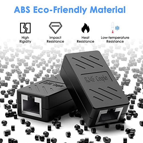 Dingsun RJ45 Coupler, Ethernet Extender for Cat7/Cat6/Cat5e/Cat5 Female to Female Ethernet Coupler Connector (10, Black) - Image 4