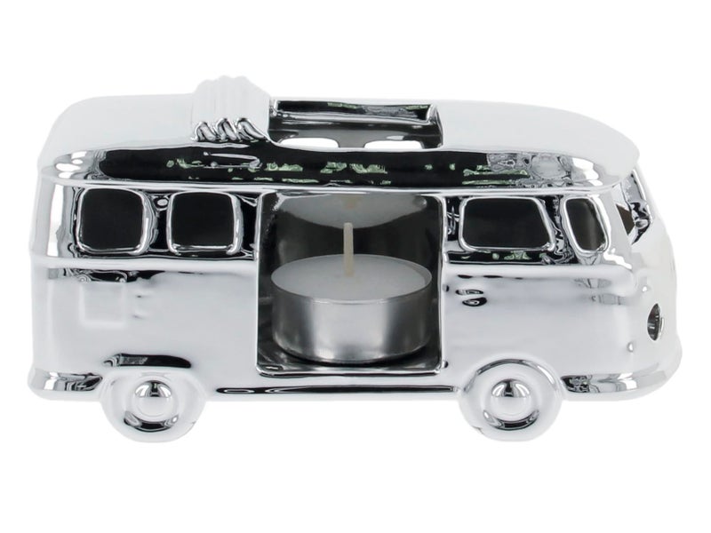 BRISA VW Collection  Volkswagen T1 Campervan Bus Tea Light Candle Holder Ceramic Table Decoration 128 Silver