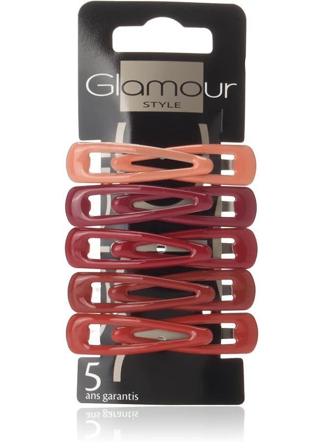 GLAMOUR Glamor Hair Snap Clips Mix Red 10 Pcs - Image 1