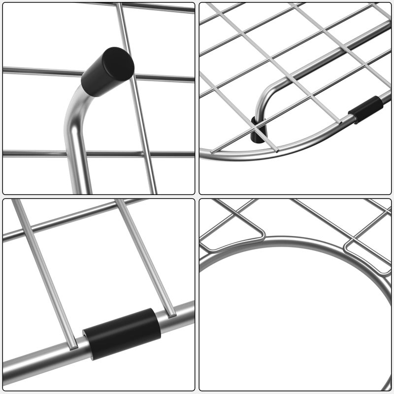 Frsmvati Sink Protector Grid 26-1/16" x 14-1/16", Centered Drain with Corner Radius 3-1/2", 304 Stainless Steel Material (Centered Drain) for Single Bowl Kitchen Sink - Image 4
