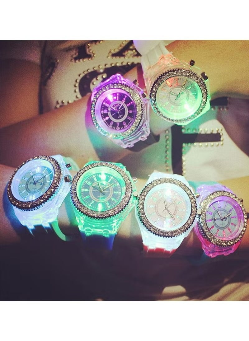 Geneva - 3 Pcs Silicone Bling Women Men Kids Watches Watch LED Luminous Colorful Lights Sport Waterproof Watches Girls Boys - Image 1