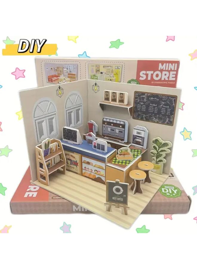 DIY Miniature Pastry Shop Model 3D Puzzle 30PCS Creative Assembly House Diorama - Image 2