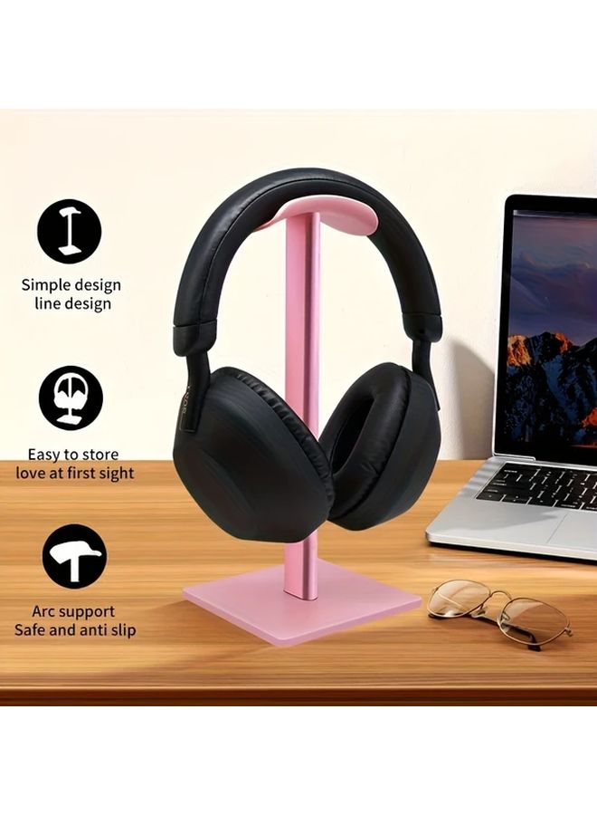Pink Aluminum Alloy Headphone Stand Pack Of 3 Colors Compatible All Over Ear Models - Image 4