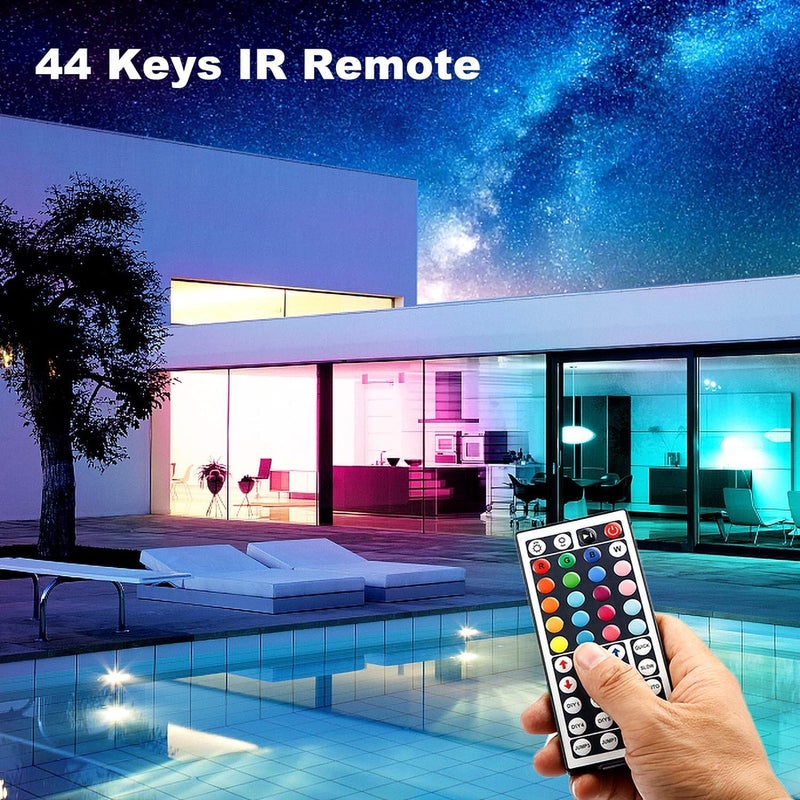 dalattin Led Lights for Bedroom 130ft RGB Led Strip Lights Color Changing Kit with 44 Keys Remote Controller and 24V Power Supply Led Light Strips Indoor Decoration,2 Rolls of 65ft - Image 3
