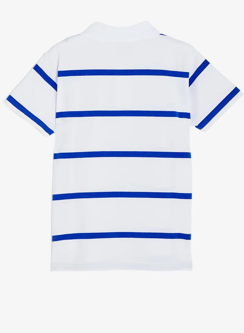 Pinata  Cute Friend Print Stripe Cotton Polo Tshirt for Men | Best Price UAE