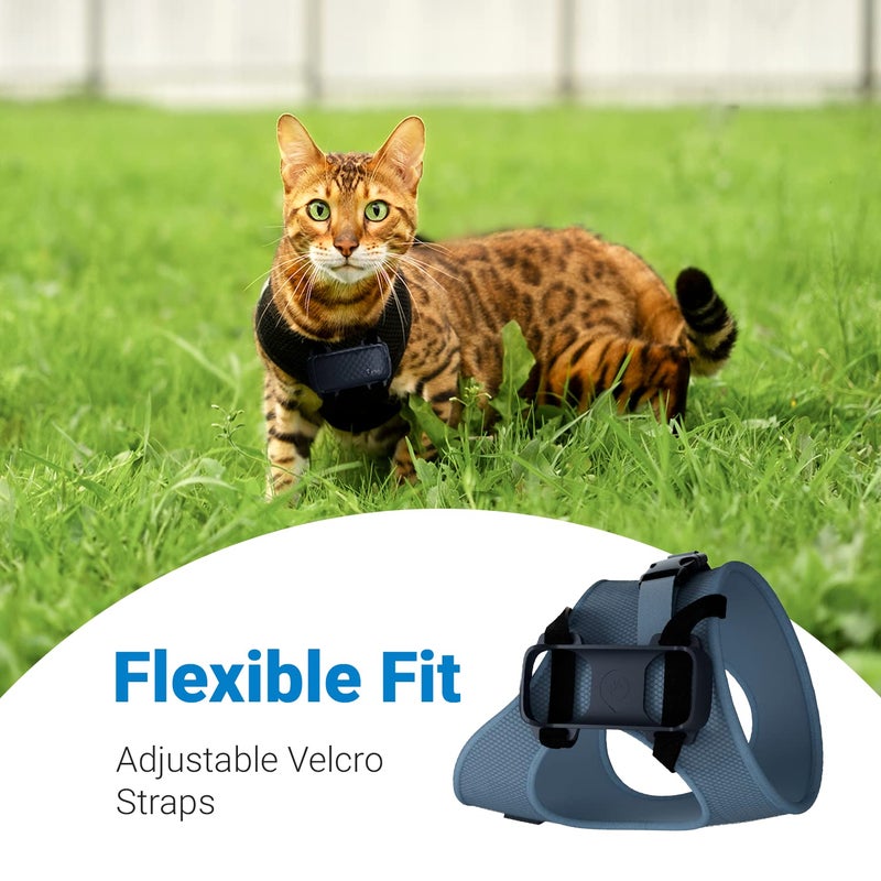 Tractive GPS Cat 4 Tracker harness Attachment, for Cat Walks with Peace of Mind, Velcro Straps, Black - Image 3