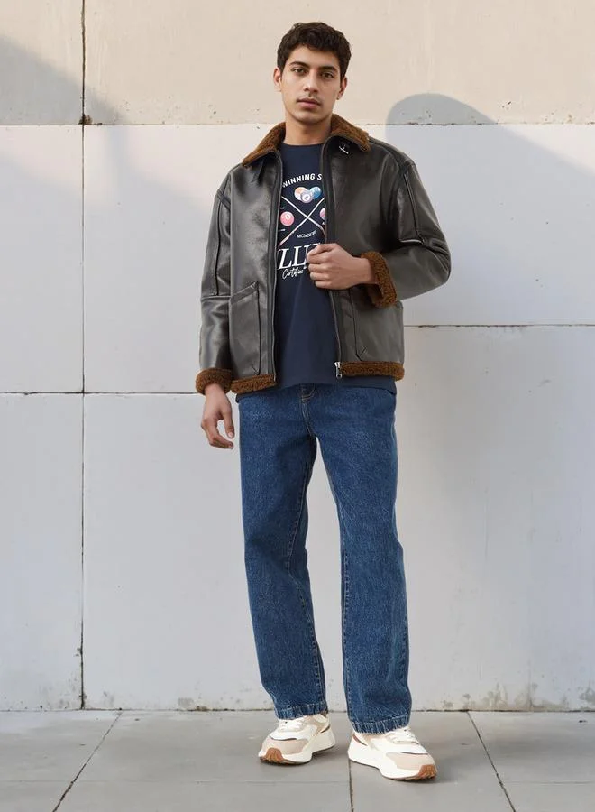 لي كوبر جاكيت لي كوبر رجالي مبطن بالفرو الصناعي من الجلد السويدي