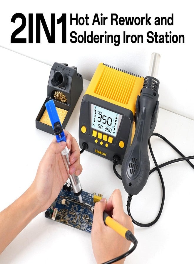 BAKON BK882 Soldering Station 2-IN-1 Hot Air Rework Station,90W Soldering Stations with °F /°C, Cool/Hot Air Conversion, Digital Temperature Correction and Sleep Function - Image 2