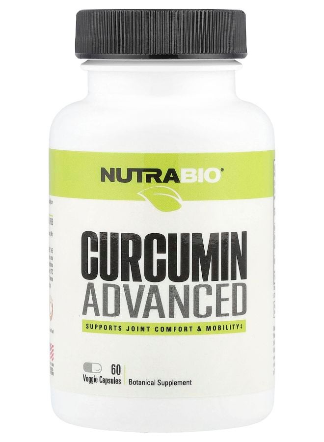 NutraBio Curcumin Advanced 60 Veggie Capsules