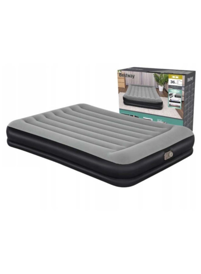Bestway Double Inflatable Air Mattress with Built-in Electric Pump and Pillow, Large Comfortable Air Bed for Camping and Home Use, 2.03-1.52-0.36m, Automatic Inflation - Image 1