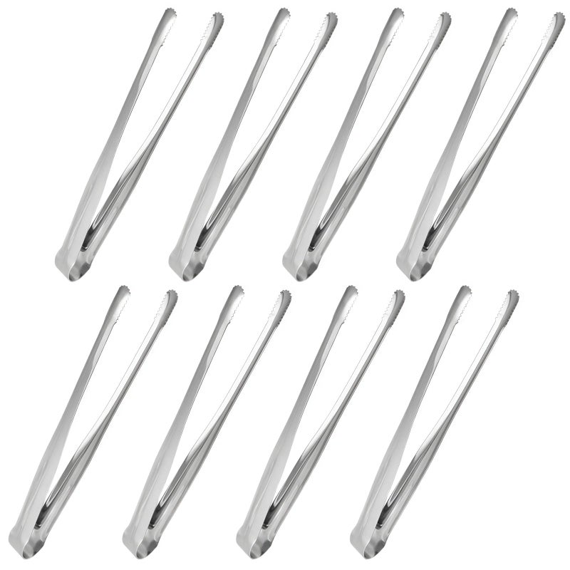 JXHAPY 8 Pack Kitchen Tongs, Stainless Steel Serving Tongs with Non-Slip Tips for Cookingï¼ŒEasily Control Kitchen Tweezer, Multi-Purpose Korean Tong for Baking, Food Plating, BBQ (7 Inch) - Image 1