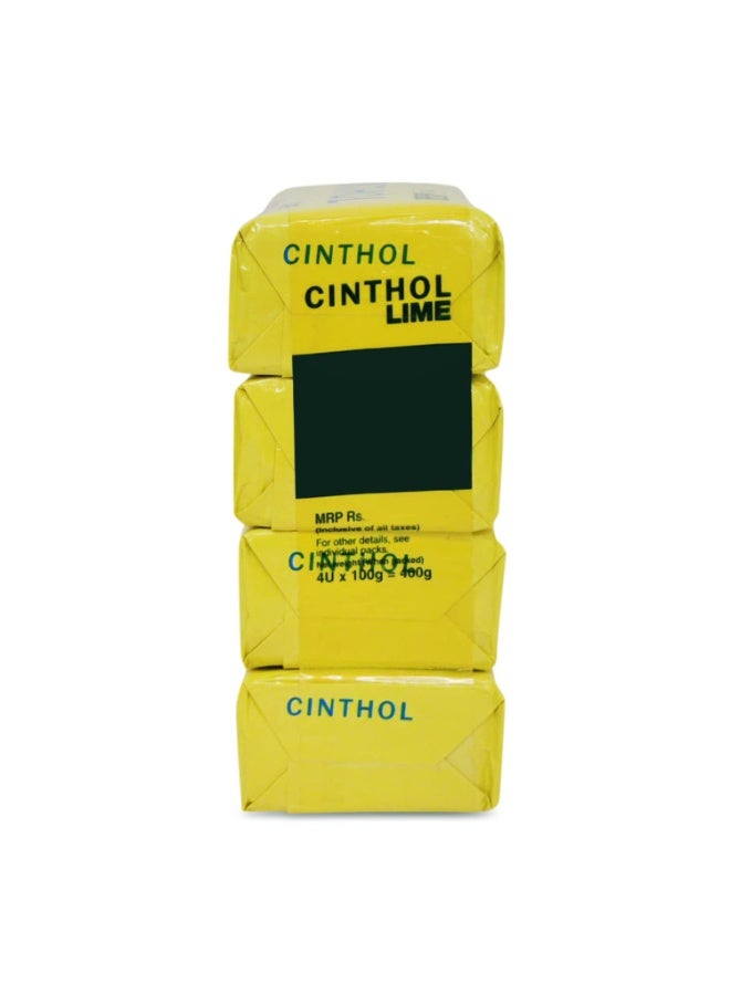 سينثول صابون سينثول (Cinthol) من جودريج (Godrej) برائحة الليمون المنعشة ومزيل للروائح، 100 جم (عبوة من 4 قطع) - Image 3