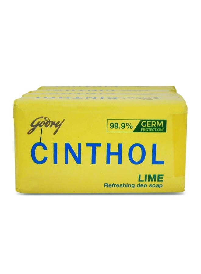 سينثول صابون سينثول (Cinthol) من جودريج (Godrej) برائحة الليمون المنعشة ومزيل للروائح، 100 جم (عبوة من 4 قطع) - Image 1