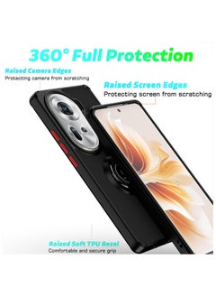 ماركة غير محددة أوببو رينو 11 5G حالة الهاتف المحمول ، 360 ° قوس الدورية خاتم + دعم المغناطيسي سيارة قوس + رقيقة جدا كمبيوتر تبو صدمة برهان حالة الهاتف المحمول ، أوببو رينو 11 5G ، أسود  - Image 3