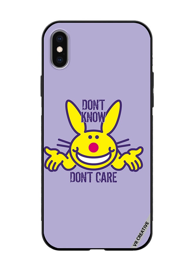 VR CREATIVE Protective Case Cover For Apple iPhone X/XS Don't Know Don't Care Design Multicolour - Image 1
