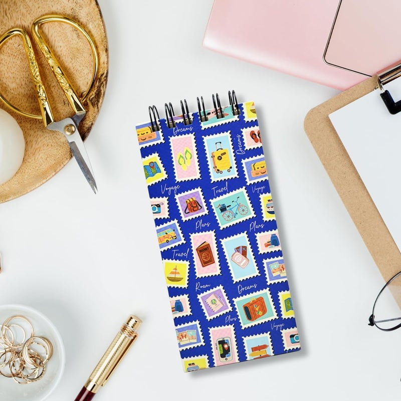 Articious قائمة المهام | (9.2x19.8 سم) | دفتر ملاحظات يومي لقائمة المهام | قائمة المهام | مخطط مكتبي مربوط بأسلاك | 80 جرام لكل متر مربع | 264 صفحة | 50 ورقة قابلة للتمزيق للبقالة، التسوق، قائمة المهام - فرشاة زرقاء - Image 3