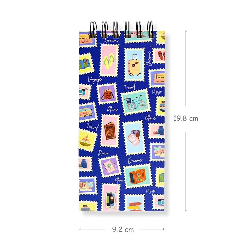 Articious قائمة المهام | (9.2x19.8 سم) | دفتر ملاحظات يومي لقائمة المهام | قائمة المهام | مخطط مكتبي مربوط بأسلاك | 80 جرام لكل متر مربع | 264 صفحة | 50 ورقة قابلة للتمزيق للبقالة، التسوق، قائمة المهام - فرشاة زرقاء - Image 2
