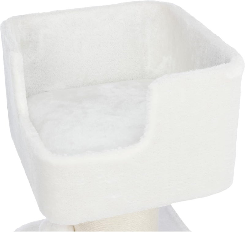 TRIXIE Ava Cat Tree with Condo Cozy Top Platform with Removable Cushion Dangling Cat Toy Gray - Image 5