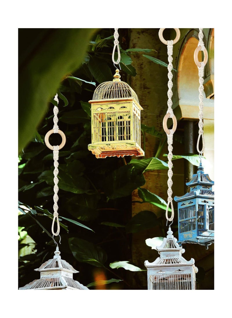 Y&D - 6 Pack Plant Hanging Extenders, Connectable Macrame Durable Hanger Rope with Wooden Ring, Handmade Woven Basket Extender for Indoor Outdoor Pot Holder - Image 1