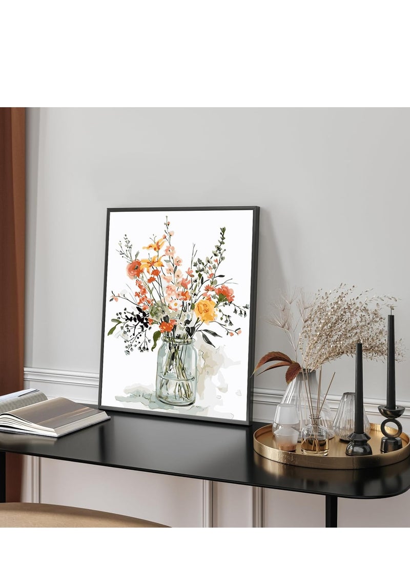 Aideli Paint by Numbers Adult Flower, DIY Hand-Painted Oil Painting Canvas Kits, Beginners Paint by Numbers Painting by Numbers for Home Decoration, No Frame (40 x 50 cm)  - Image 3