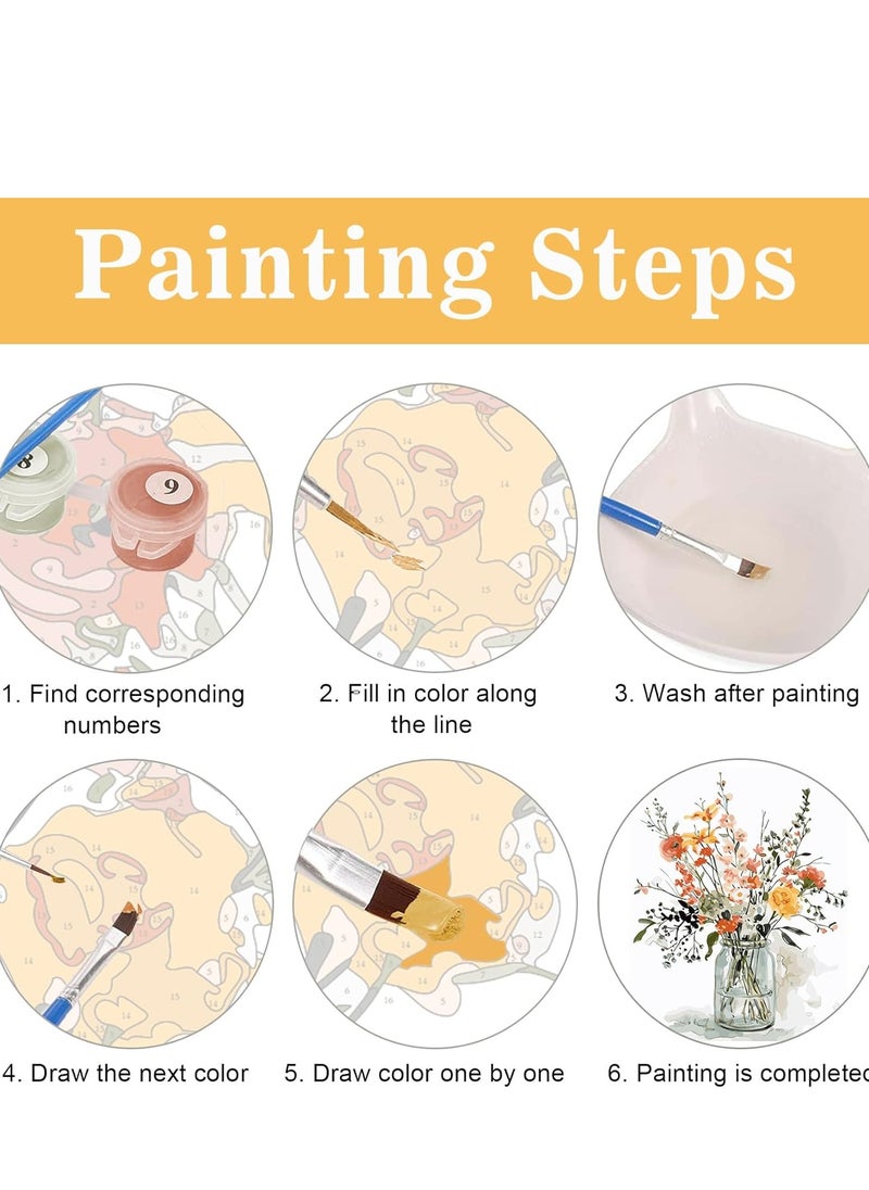 Aideli Paint by Numbers Adult Flower, DIY Hand-Painted Oil Painting Canvas Kits, Beginners Paint by Numbers Painting by Numbers for Home Decoration, No Frame (40 x 50 cm)  - Image 4