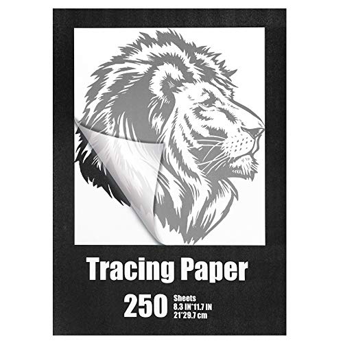 Tenare 250 Sheets Tracing Paper for Drawing Light up Tracing Paper Pad Translucent Sketching Drawing DIY Crafts Painting Works(White,8.3 x 11.7 Inch) - Image 1